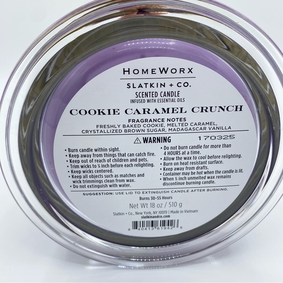 HomeWorx By Slatkin & Co. Cookie Carmel Crunch 4-Wick Candle 18-oz. - Picture 3 of 3